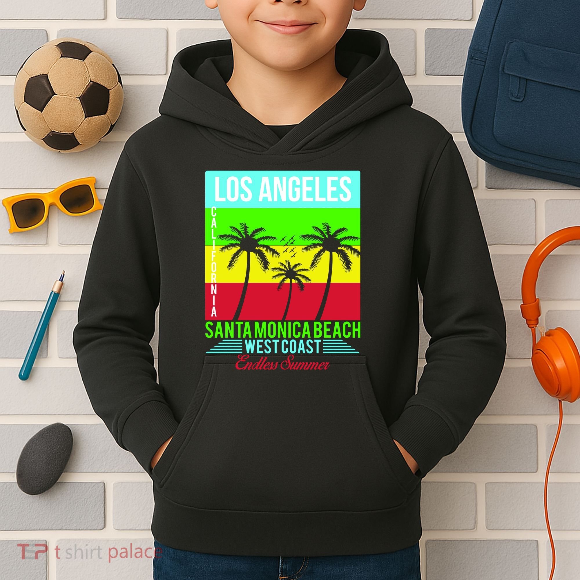 Los Angeles Santa Monica Beach Kids Hoodie