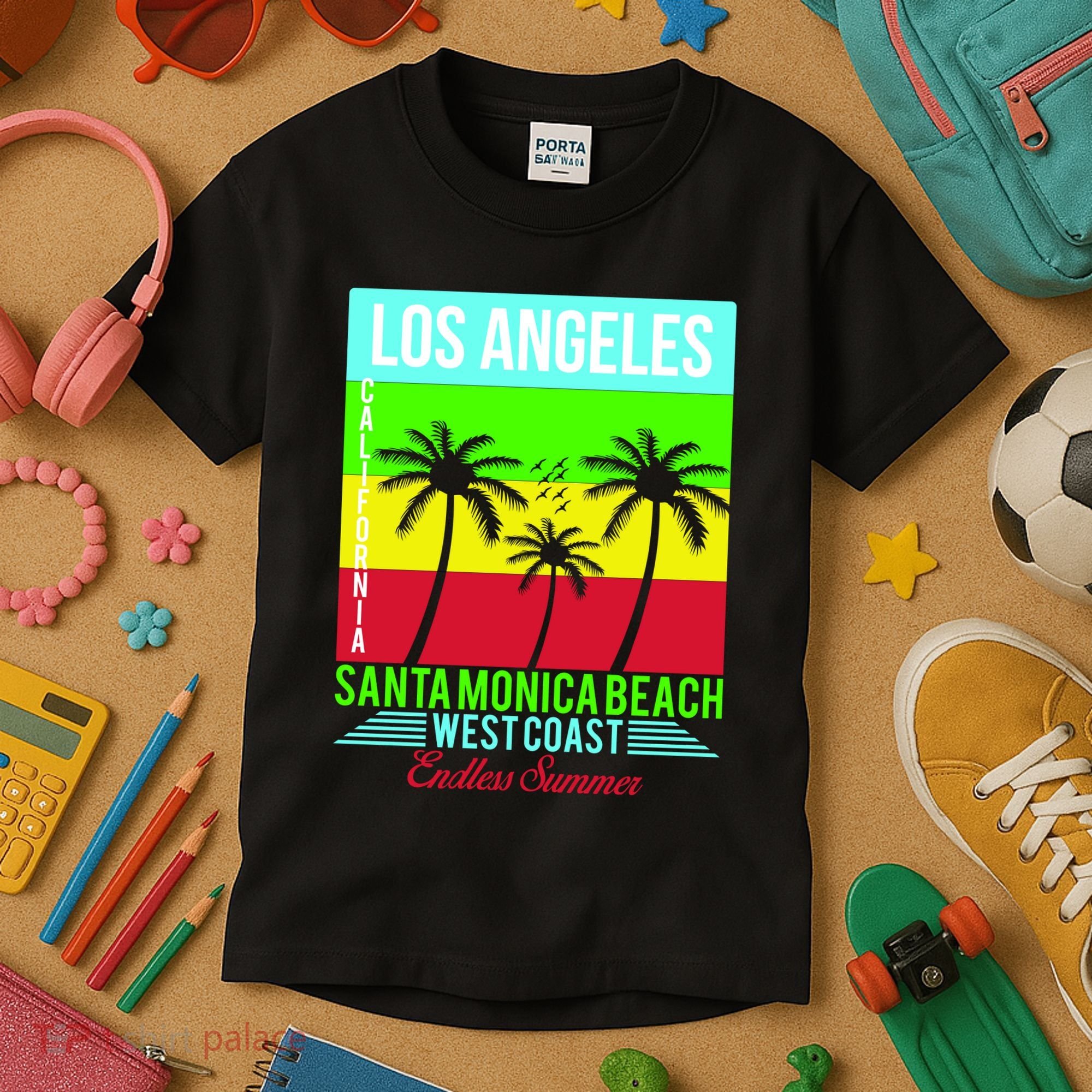 Los Angeles Santa Monica Beach Kids T-Shirt
