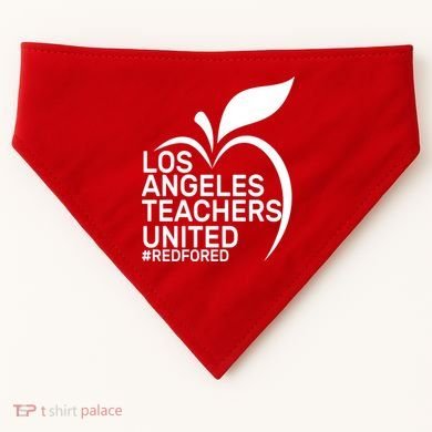 Los Angeles Teachers United Red For Ed USA-Made Doggie Bandana