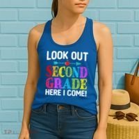 Look Out Second Grade Here I Come First Day Back To School Gift Women's Tank Top thumb 2