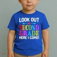 Look Out Second Grade Here I Come First Day Back To School Gift Toddler T-Shirt thumb 2