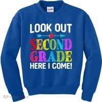 Look Out Second Grade Here I Come First Day Back To School Gift Kids Sweatshirt thumb 0