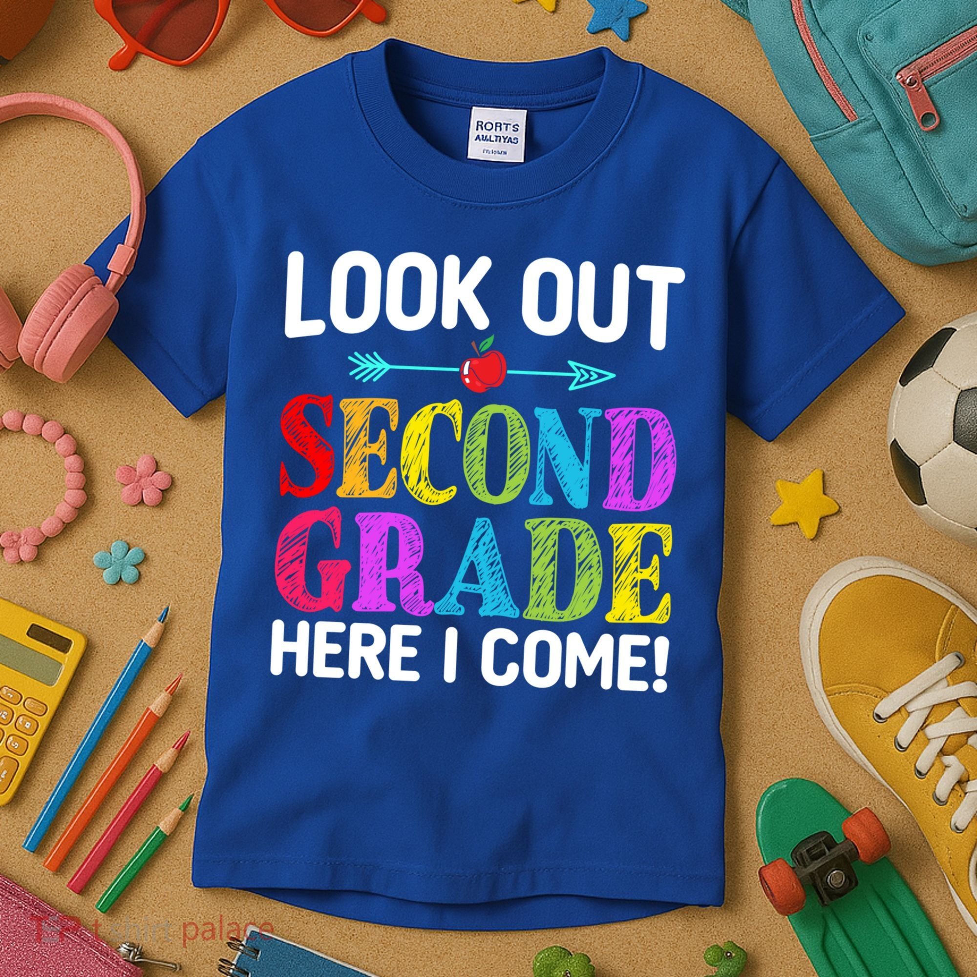 Look Out Second Grade Here I Come First Day Back To School Gift Kids T-Shirt
