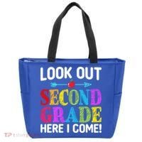 Look Out Second Grade Here I Come First Day Back To School Gift Tote Bag thumb 0