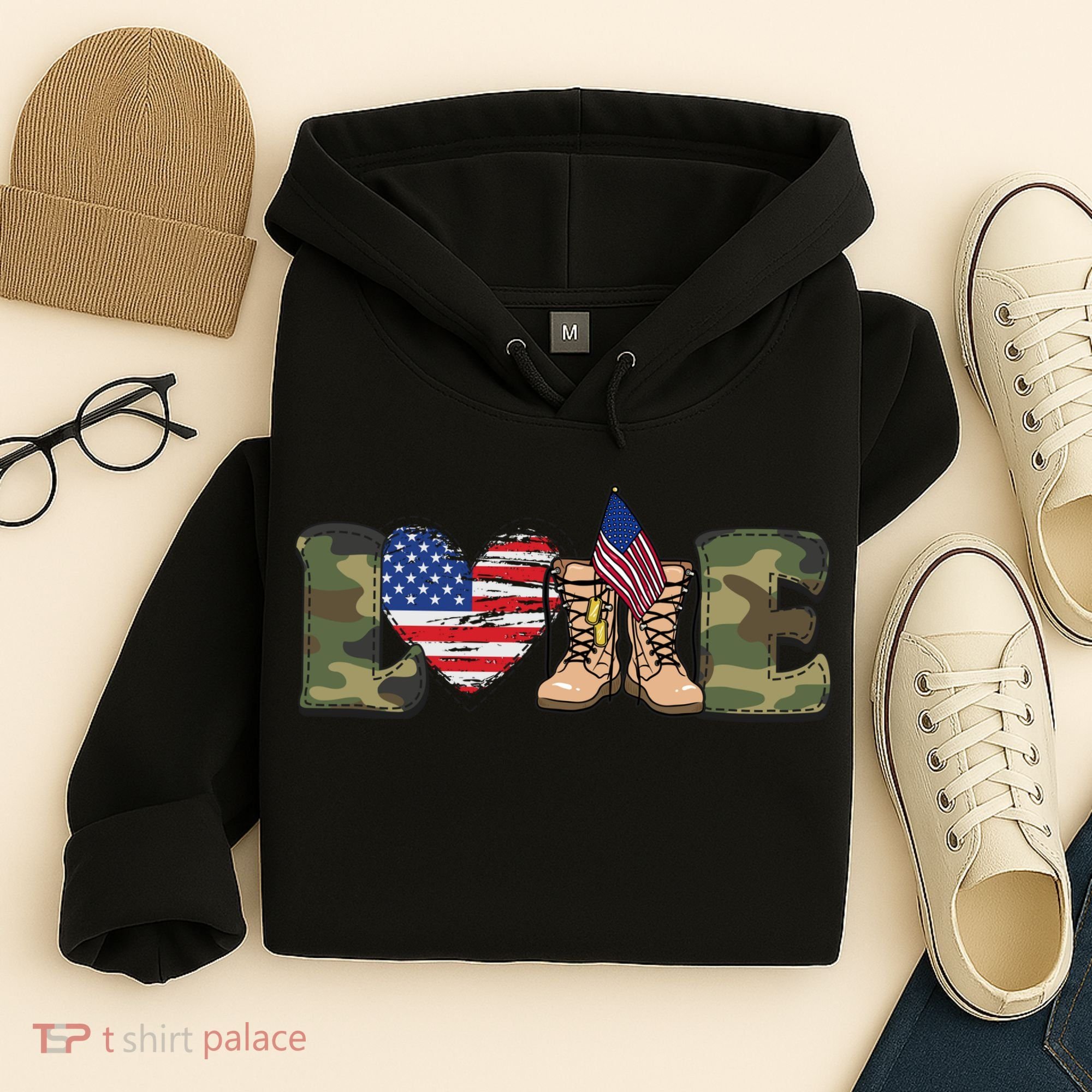 Love Our Soldiers, US Troops Hoodie