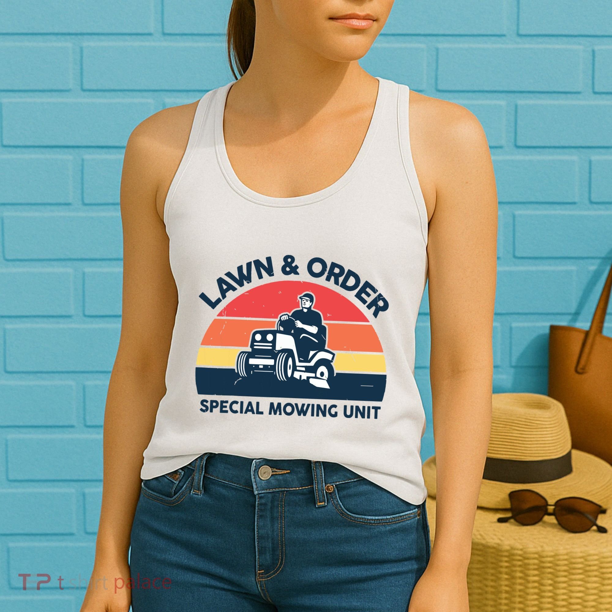 Lawn Order Special Mowing Unit Funny Mower Gardening Dad Women's Tank Top