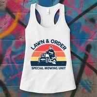 Lawn Order Special Mowing Unit Funny Mower Gardening Dad Women's Tank Top thumb 3