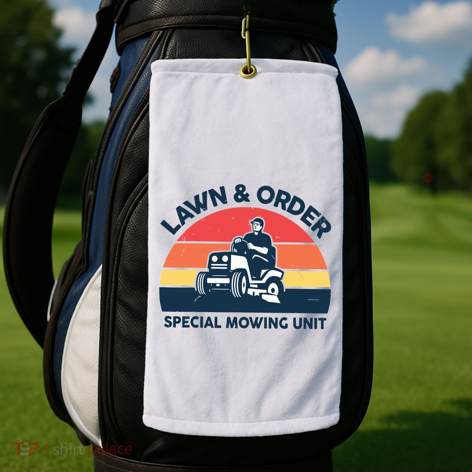 Lawn Order Special Mowing Unit Funny Mower Gardening Dad Golf Towel