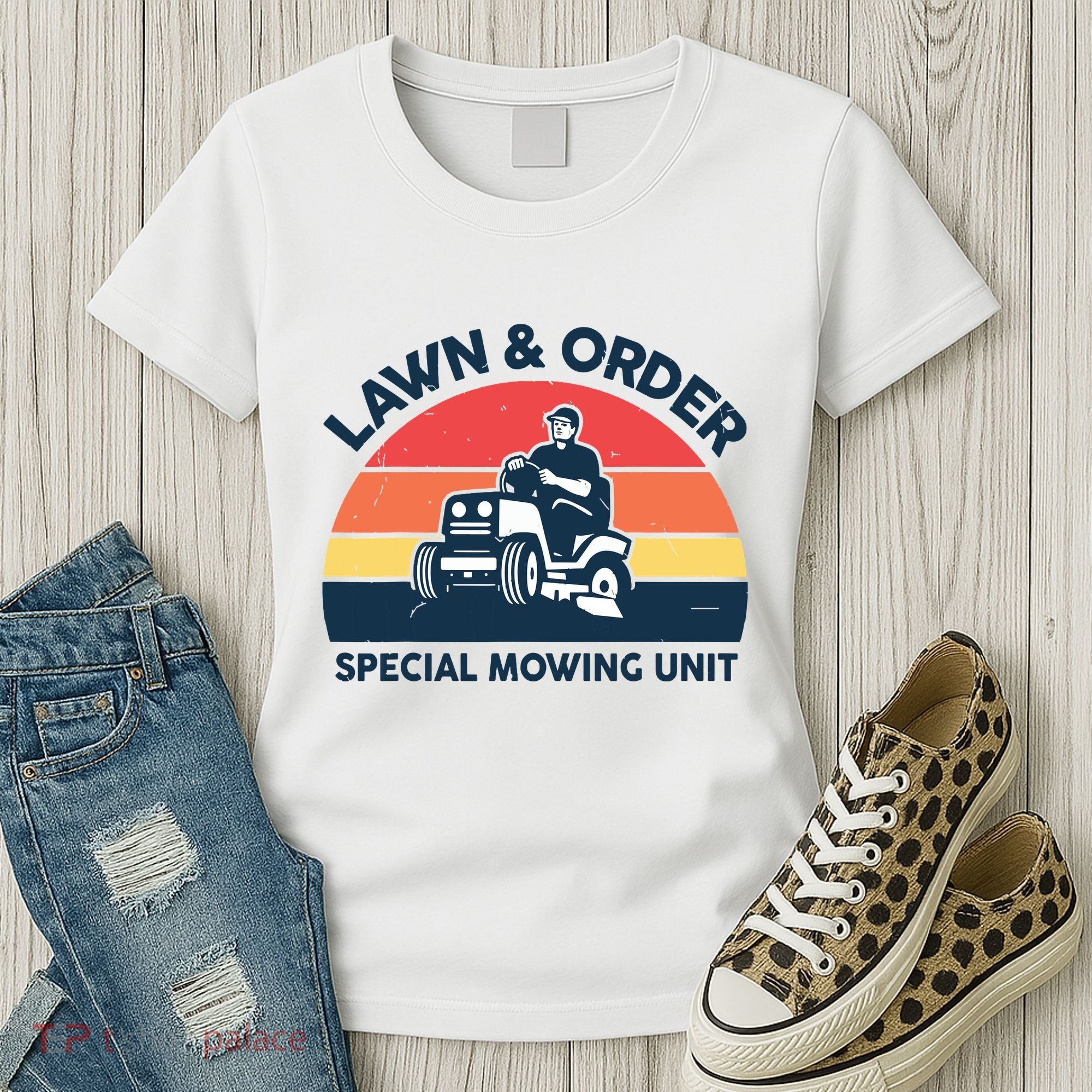 Lawn Order Special Mowing Unit Funny Mower Gardening Dad Women's T-Shirt