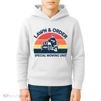 Lawn Order Special Mowing Unit Funny Mower Gardening Dad Kids Hoodie thumb 4