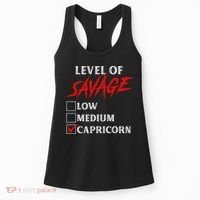 Level Of Savage Capricorn Funny Zodiac Queen King Women's Tank Top thumb 0