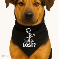 Lost Golf Ball Stickman Golfer USA-Made Doggie Bandana thumb 1