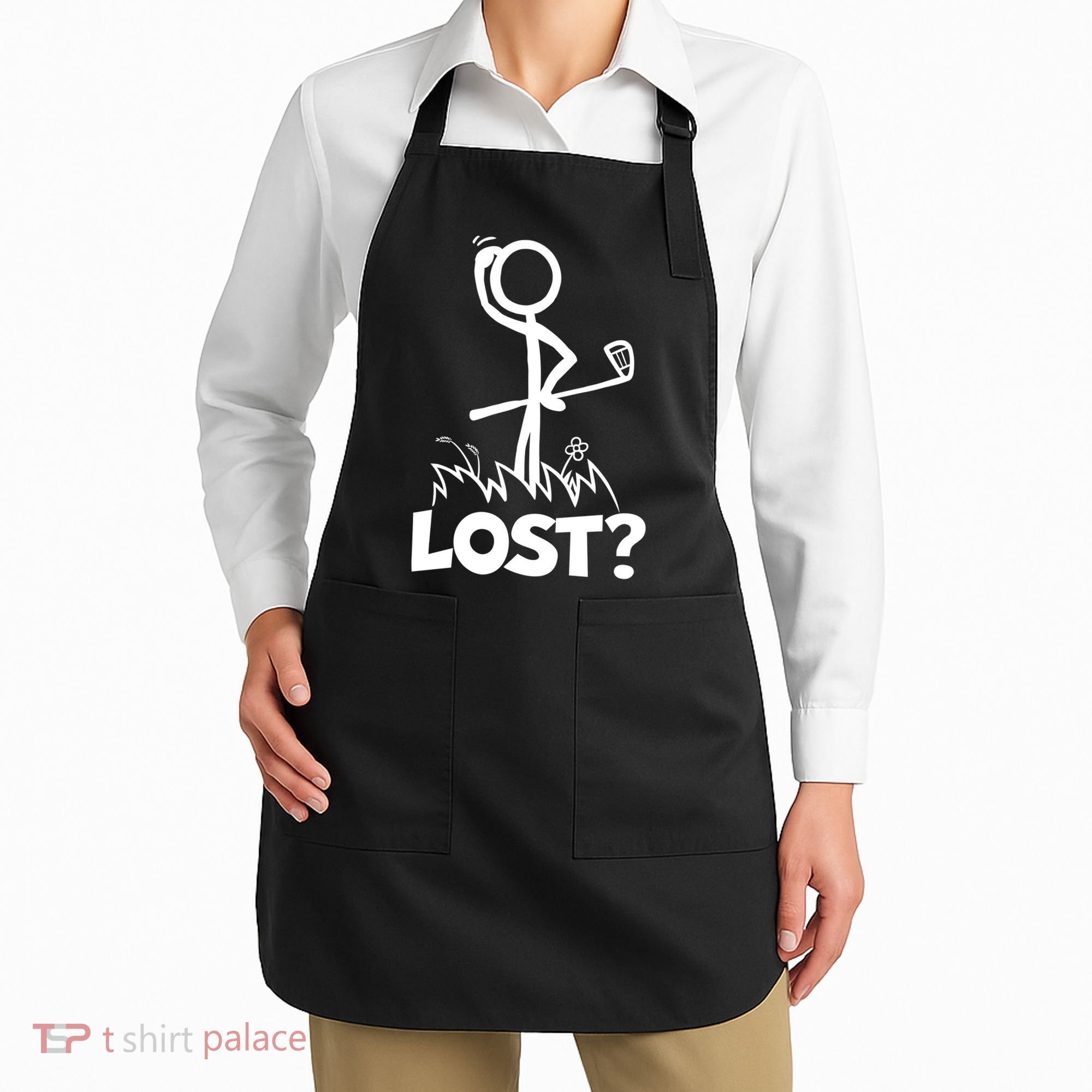 Lost Golf Ball Stickman Golfer Apron