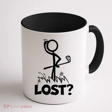 Lost Golf Ball Stickman Golfer Coffee Mug back