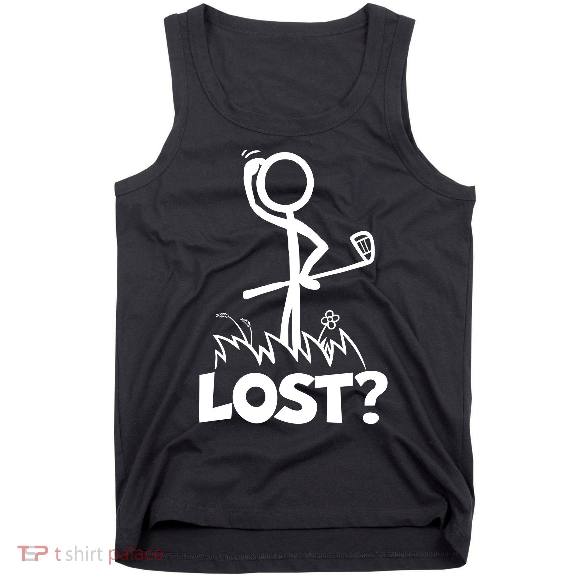 Lost Golf Ball Stickman Golfer Tank Top