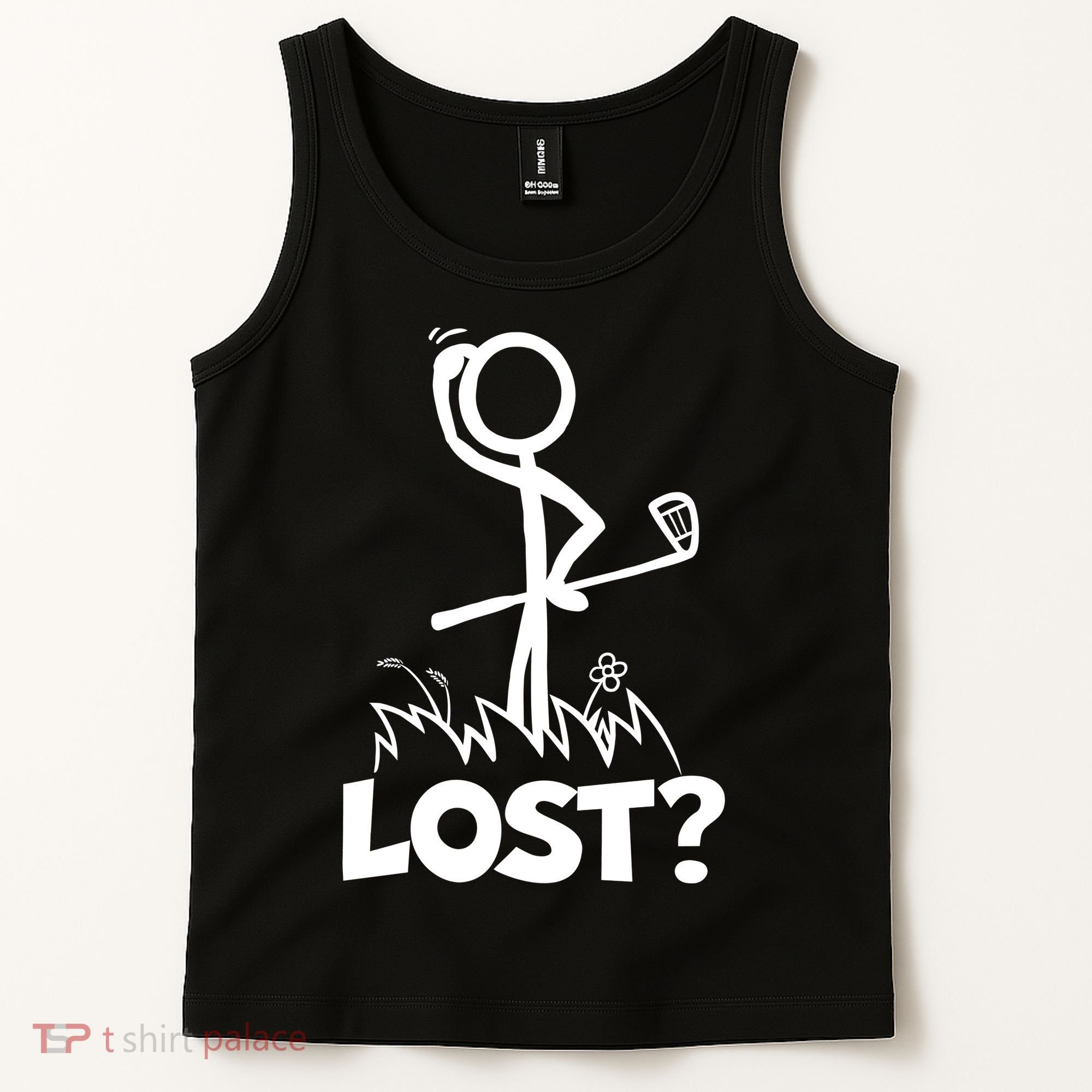 Lost Golf Ball Stickman Golfer Tank Top