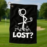 Lost Golf Ball Stickman Golfer Golf Towel thumb 1