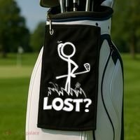 Lost Golf Ball Stickman Golfer Golf Towel thumb 2