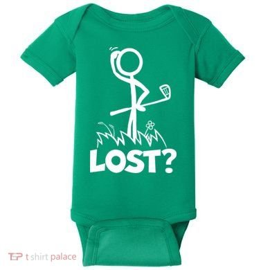 Lost Golf Ball Stickman Golfer Baby Bodysuit