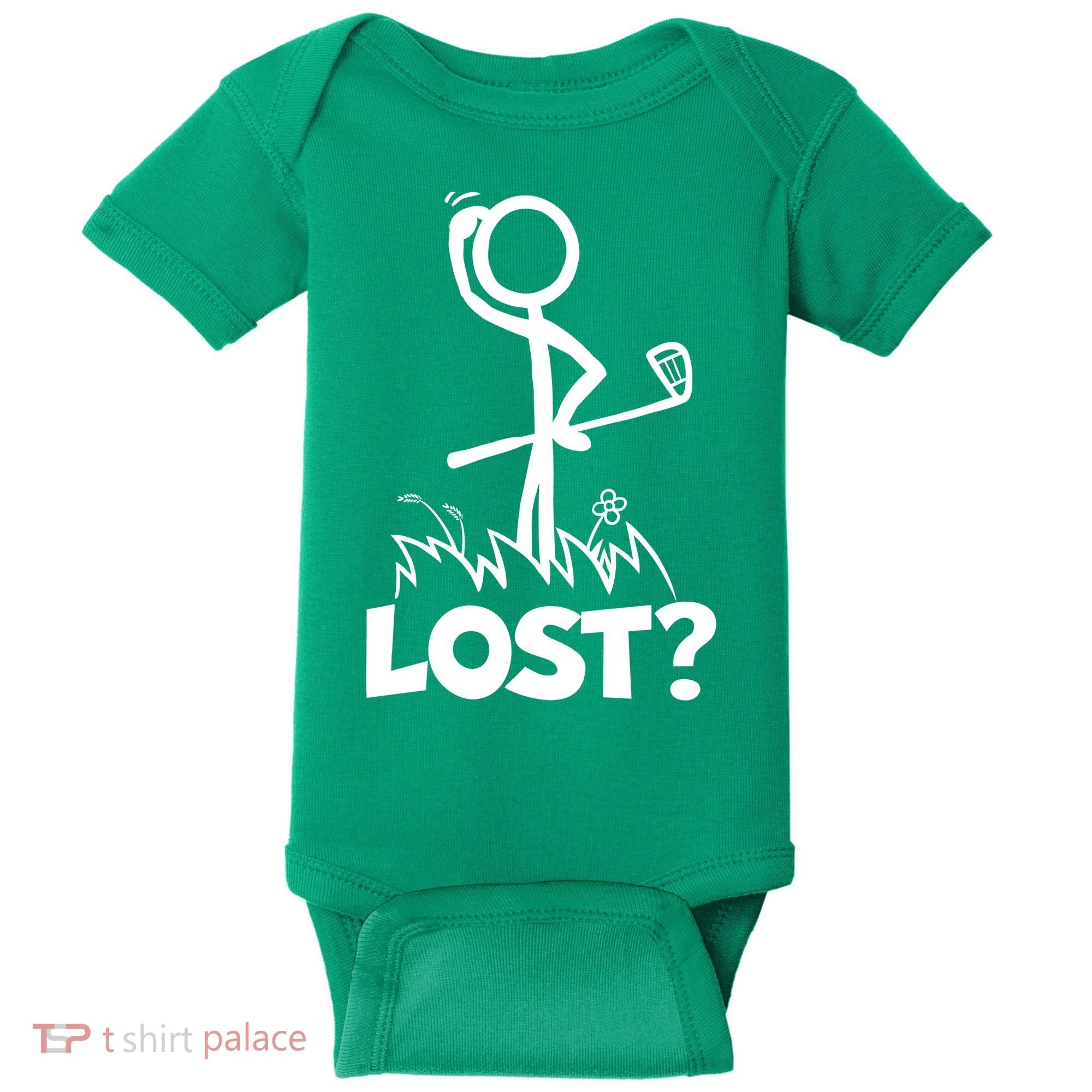 Lost Golf Ball Stickman Golfer Baby Bodysuit