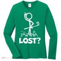 Lost Golf Ball Stickman Golfer Women's Long Sleeve Shirt thumb 0