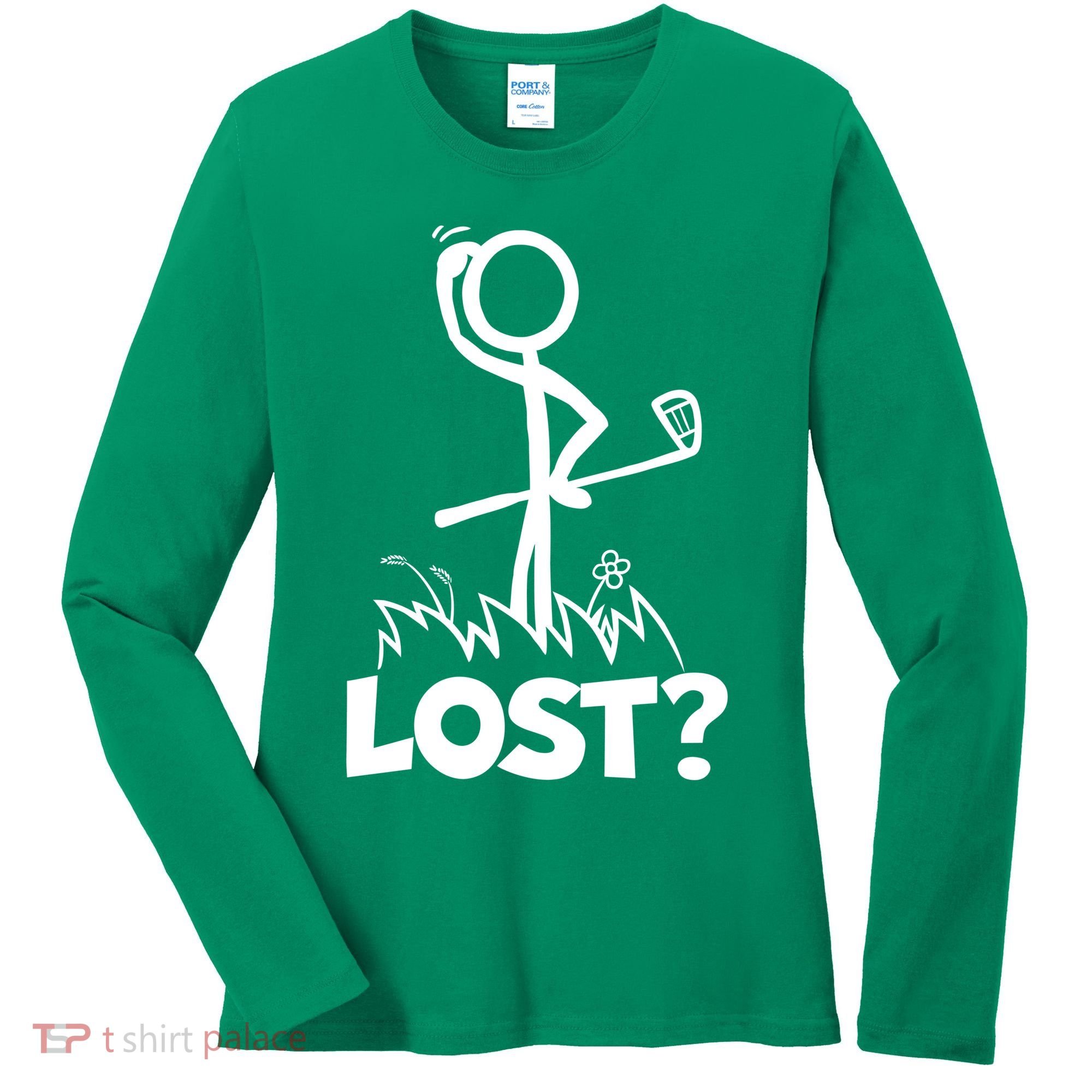 Lost Golf Ball Stickman Golfer Women's Long Sleeve Shirt