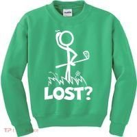 Lost Golf Ball Stickman Golfer Kids Sweatshirt thumb 0