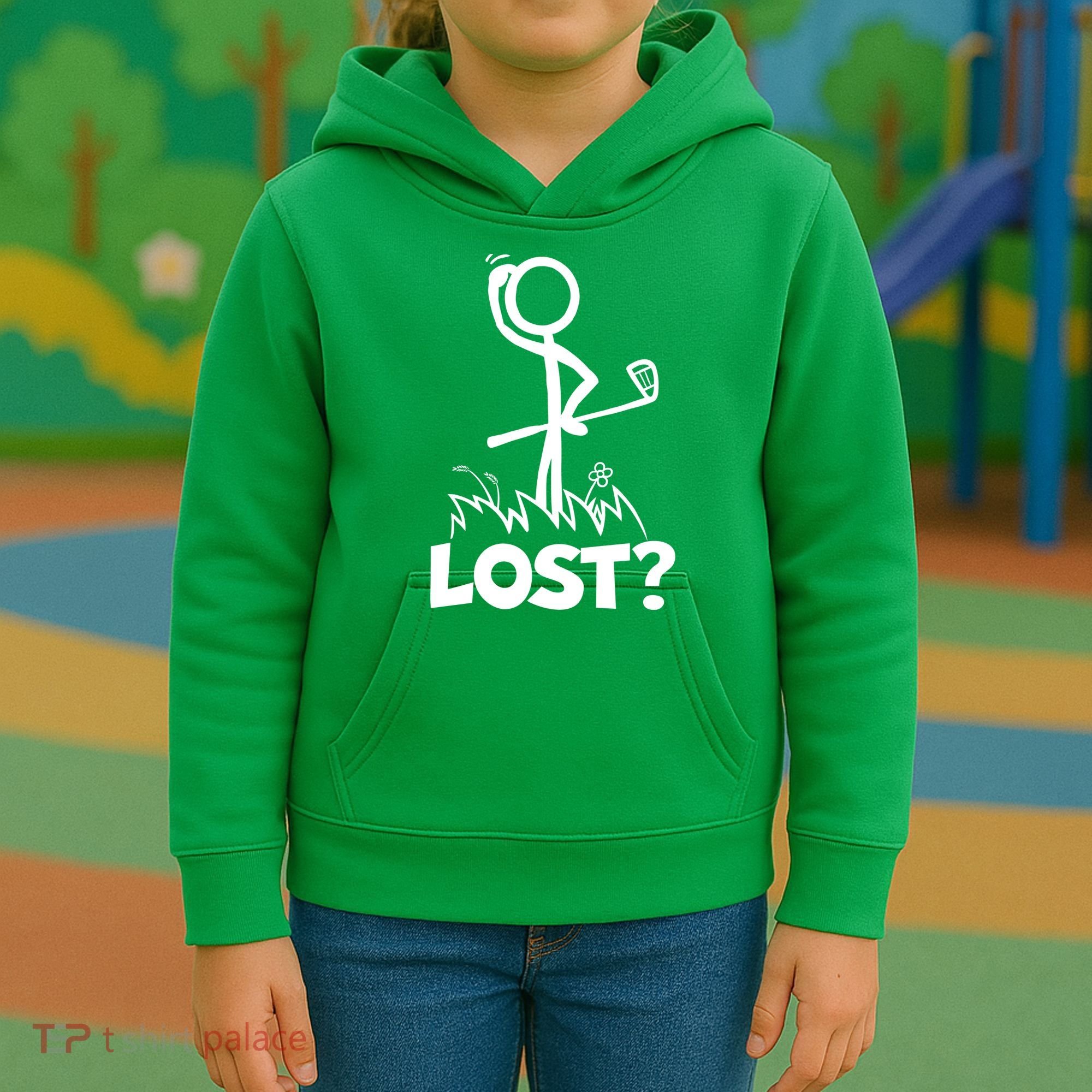 Lost Golf Ball Stickman Golfer Kids Hoodie