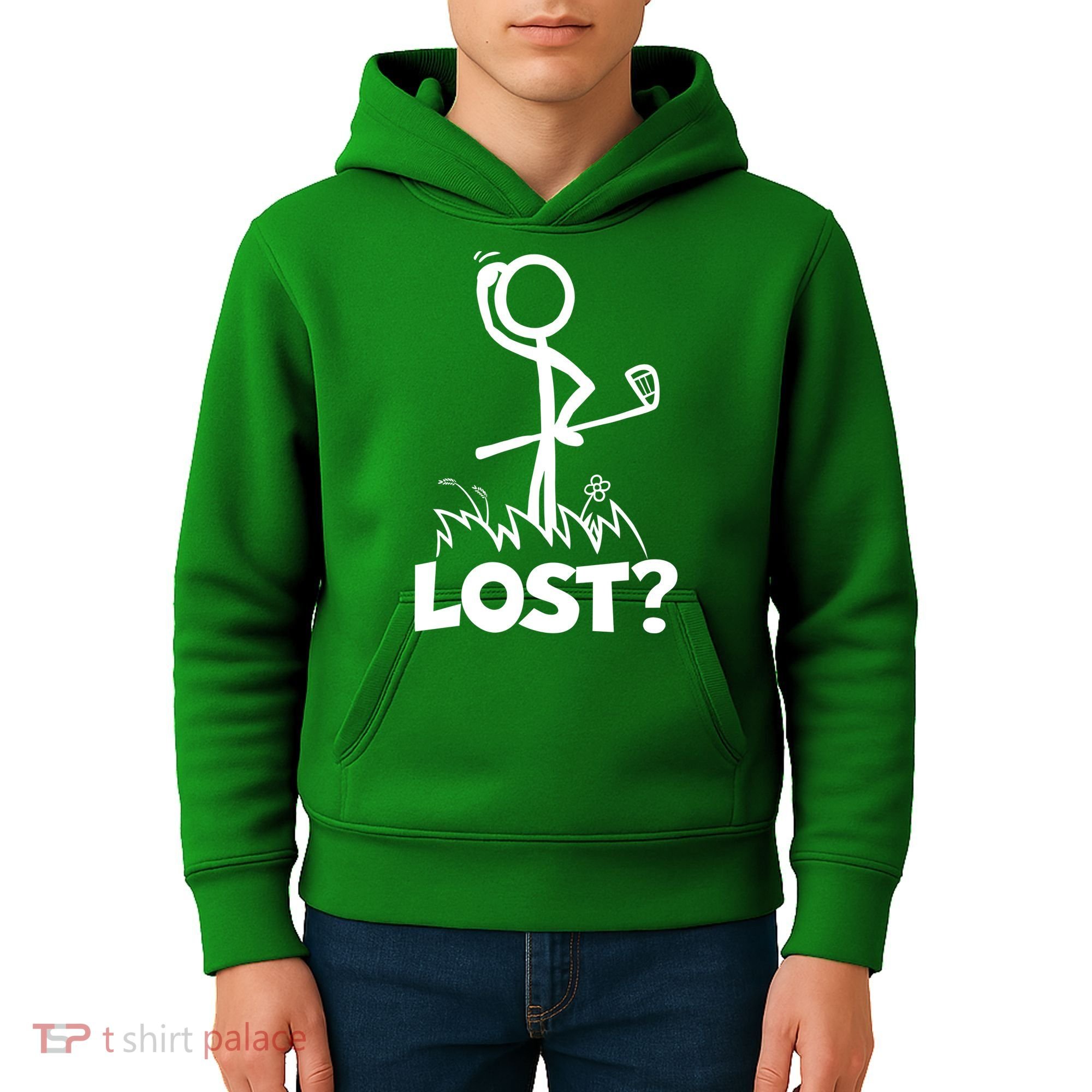 Lost Golf Ball Stickman Golfer Kids Hoodie