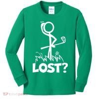 Lost Golf Ball Stickman Golfer Kids Long Sleeve Shirt thumb 0