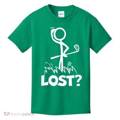Lost Golf Ball Stickman Golfer Kids T-Shirt