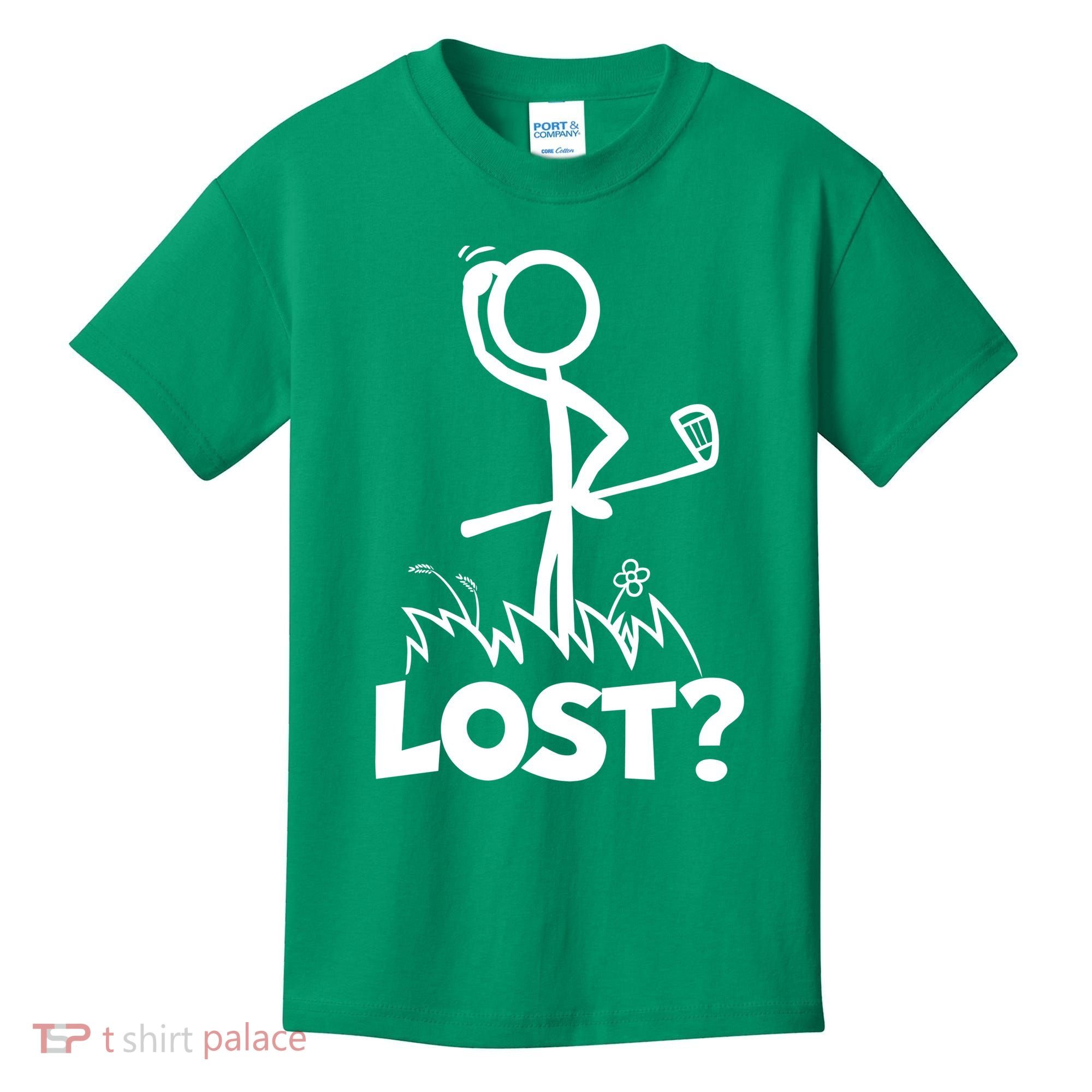 Lost Golf Ball Stickman Golfer Kids T-Shirt
