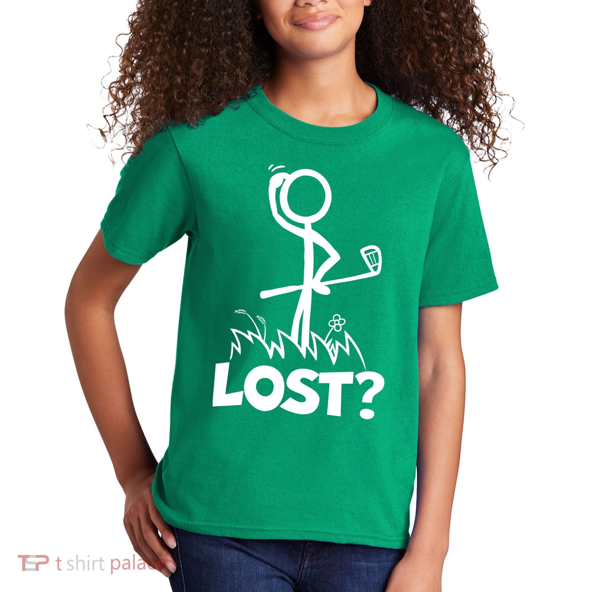 Lost Golf Ball Stickman Golfer Kids T-Shirt