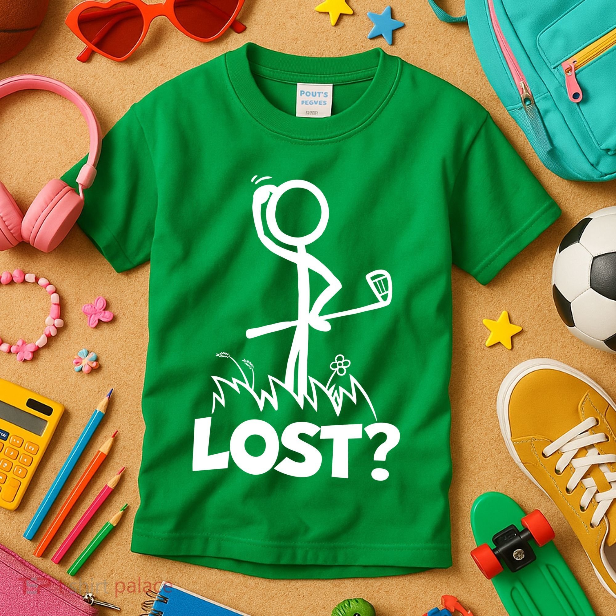 Lost Golf Ball Stickman Golfer Kids T-Shirt