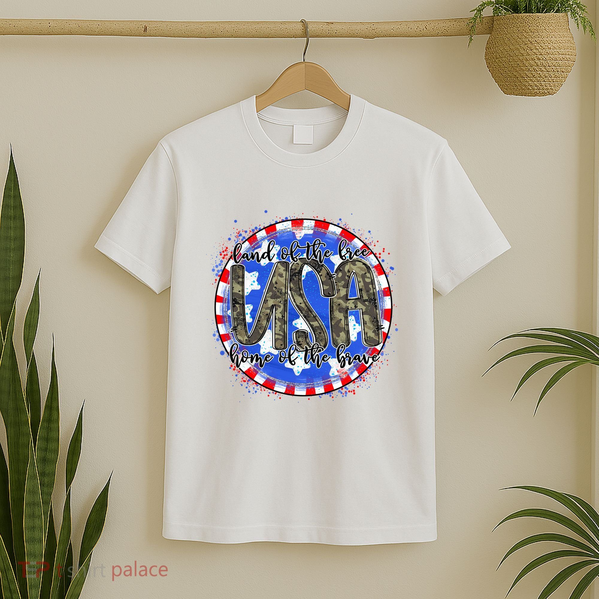 Land Of The Free Home Of The Brave USA Celebration T-Shirt