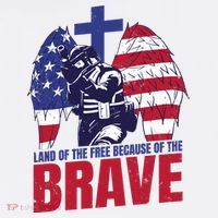Land Of The Free Because Of The Brave Soldier Cross T-Shirt thumb 7