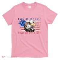 Land Of The Free Home Of The Brave Bald Eagle Us Flag T-Shirt thumb 0