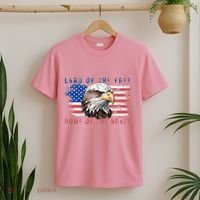 Land Of The Free Home Of The Brave Bald Eagle Us Flag T-Shirt thumb 2