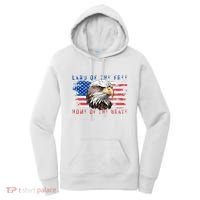 Land Of The Free Home Of The Brave Bald Eagle Us Flag Women's Hoodie thumb 0