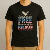 Land of the Free Because of the Brave T-Shirt thumb 3