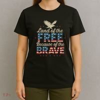 Land of the Free Because of the Brave T-Shirt thumb 4