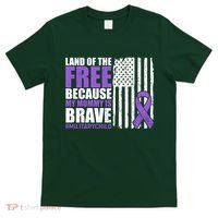 Land Of The Free Because My Mommy Is Brave #Militarychild T-Shirt thumb 0