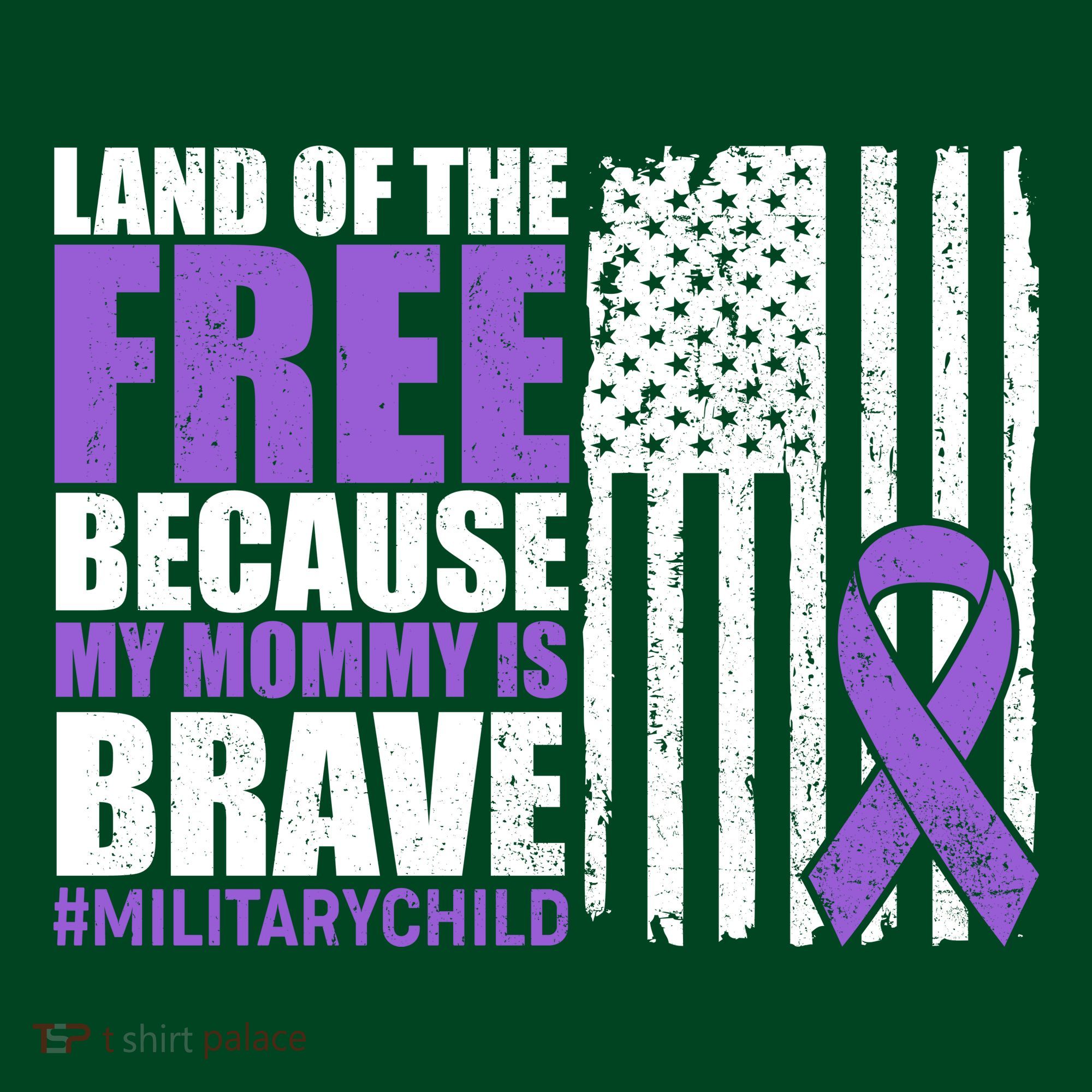 Land Of The Free Because My Mommy Is Brave #Militarychild T-Shirt