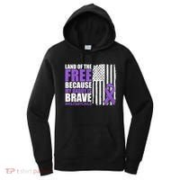Land Of The Free Because My Daddy Is Brave #Militarychild Women's Hoodie thumb 0