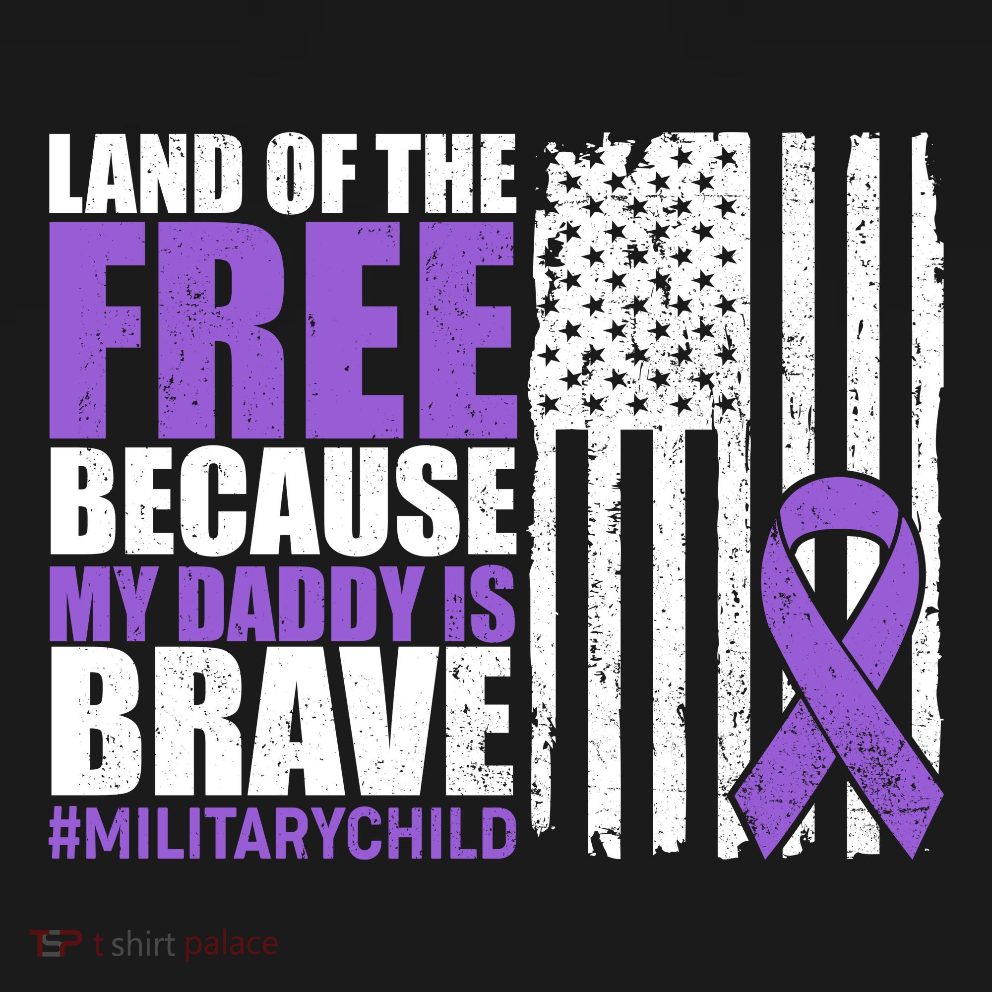 Land Of The Free Because My Daddy Is Brave #Militarychild Women's Hoodie