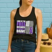 Land Of The Free Because My Daddy Is Brave #Militarychild Women's Tank Top thumb 2