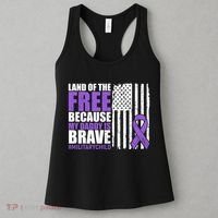 Land Of The Free Because My Daddy Is Brave #Militarychild Women's Tank Top thumb 3