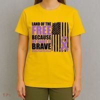 Land Of The Free Because My Daddy Is Brave #Militarychild T-Shirt thumb 4