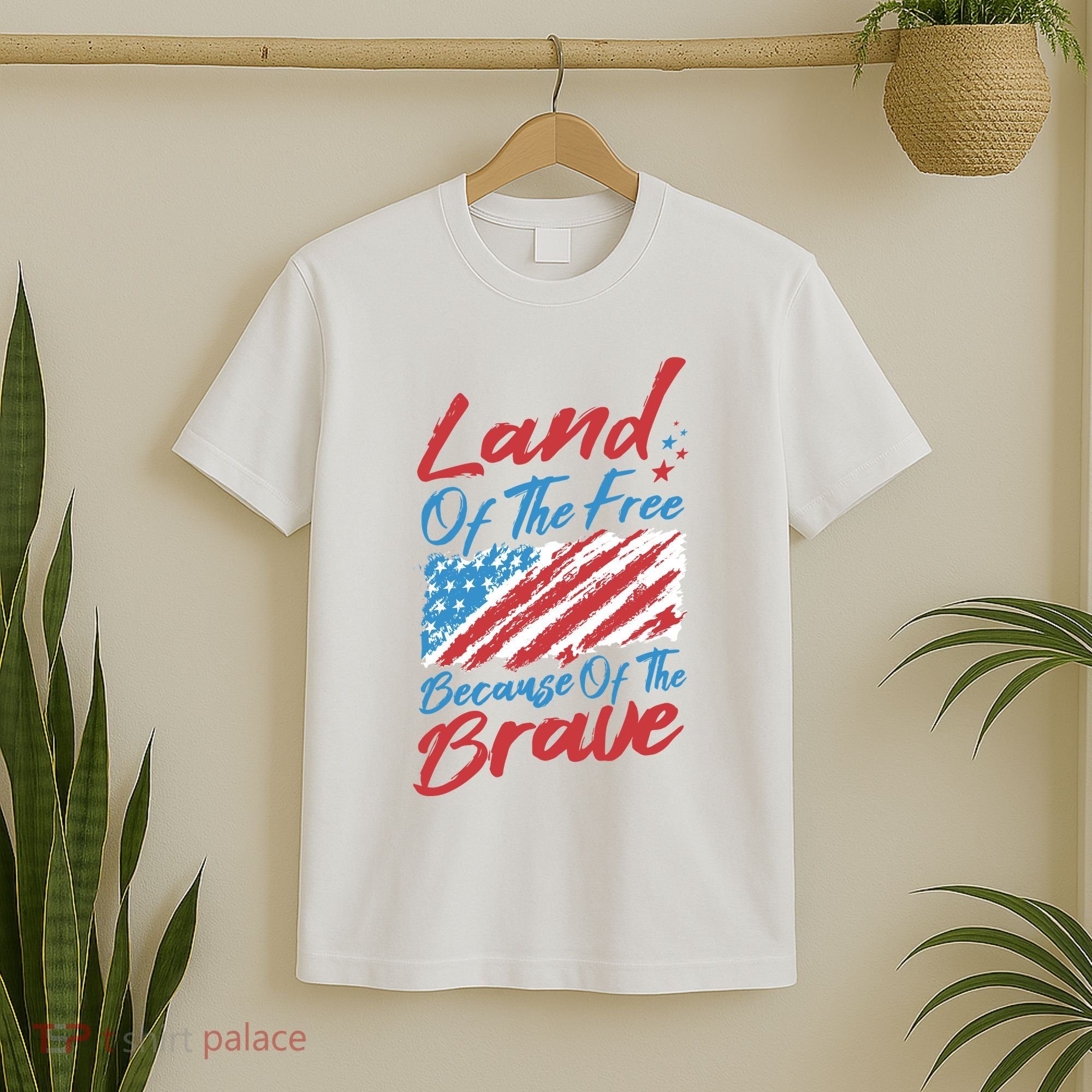 Land Of The Free Because Of The Brave American Flag T-Shirt