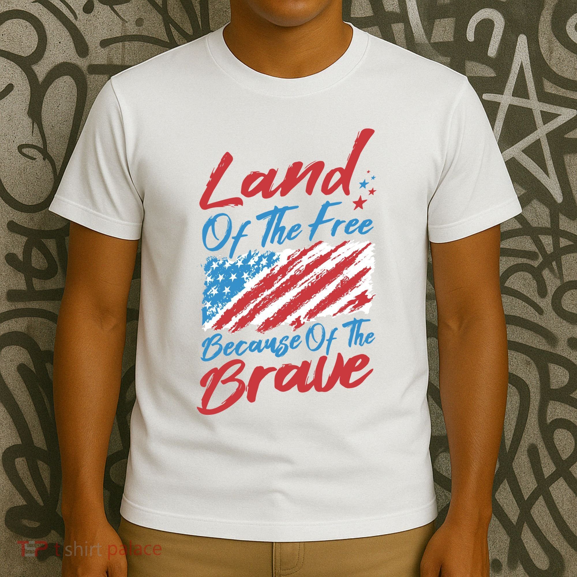 Land Of The Free Because Of The Brave American Flag T-Shirt